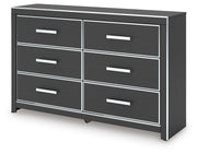 Zuraleus Black Queen Upholstered Bed, Dresser and Nightstand - PCB3380B15