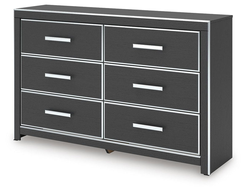 Zuraleus Black Queen Upholstered Bed, Dresser and Nightstand - PCB3380B15
