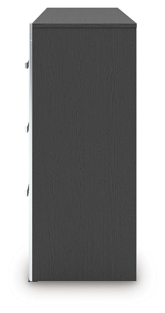 Zuraleus Black Queen Upholstered Bed, Dresser and Nightstand - PCB3380B15