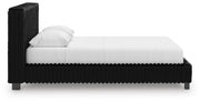 Zuraleus Black Queen Upholstered Bed, Dresser, Mirror and Nightstand - PCB3380B16