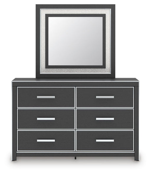 Zuraleus Black Queen Upholstered Bed, Dresser, Mirror and Nightstand - PCB3380B16