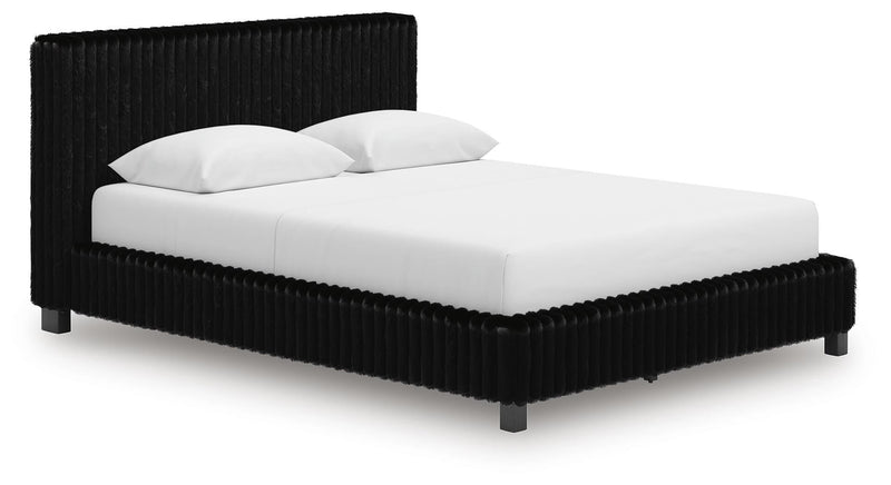 Zuraleus Black Queen Upholstered Bed - PCB3380B8