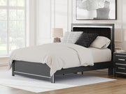 Zuraleus Black Queen Upholstered Panel Platform Bed - PCB3380B2