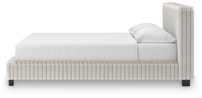 Zuraleus California King Upholstered Bed, Dresser and Nightstand in White - PKG022862