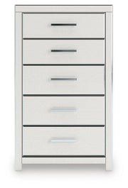 Zuraleus California King Upholstered Bed, Dresser, Mirror and Chest in White - PKG022859