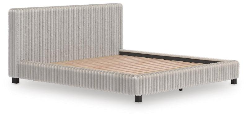 Zuraleus California King Upholstered Bed, Dresser, Mirror, Chest and Nightstand in White - PKG022860