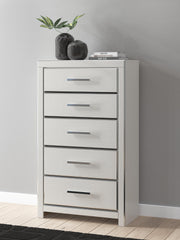 Zuraleus California King Upholstered Bed, Dresser, Mirror, Chest and Nightstand in White - PKG022860