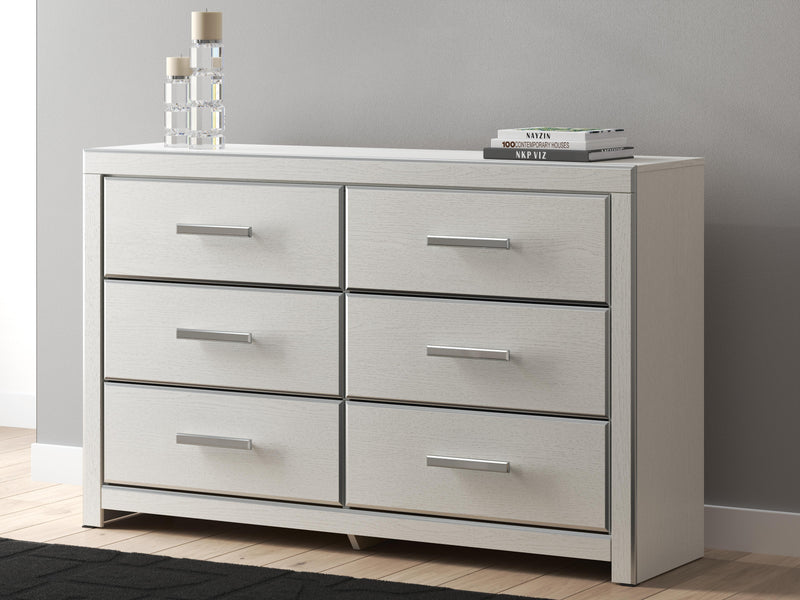 Zuraleus King Upholstered Bed, Dresser and Nightstand in White - PKG022854