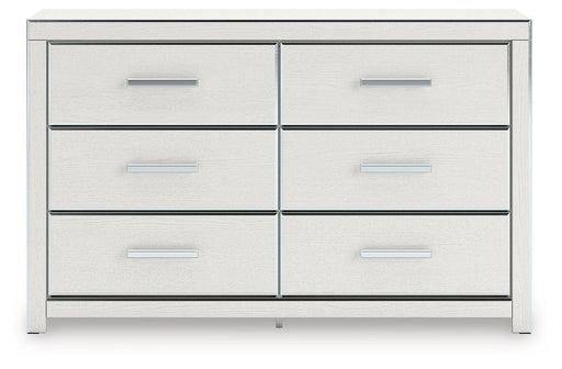 Zuraleus King Upholstered Panel Bed and Dresser in White - PKG022837