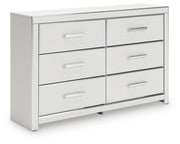 Zuraleus King Upholstered Panel Bed and Dresser in White - PKG022837