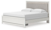 Zuraleus King Upholstered Panel Bed, Dresser, Mirror and Nightstand - PCB3381B17