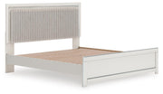 Zuraleus King Upholstered Panel Platform Bed, Dresser and Chest in White - PKG022816