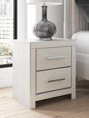 Zuraleus King Upholstered Panel Platform Bed, Dresser and Nightstand in White - PKG022822