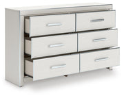 Zuraleus King Upholstered Panel Platform Bed, Dresser and Nightstand in White - PKG022822