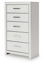 Zuraleus Queen Upholstered Bed, Dresser and Chest in White - PKG022840