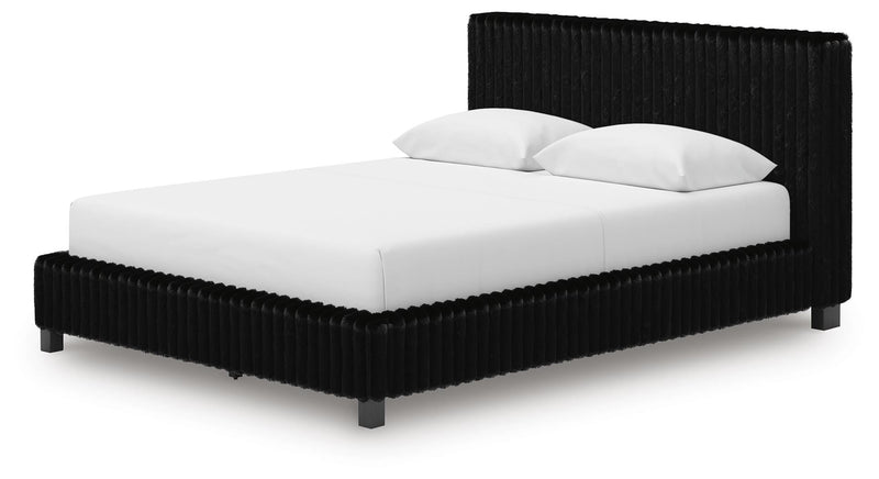 Zuraleus Queen Upholstered Bed, Dresser and Mirror - PCB3380B9