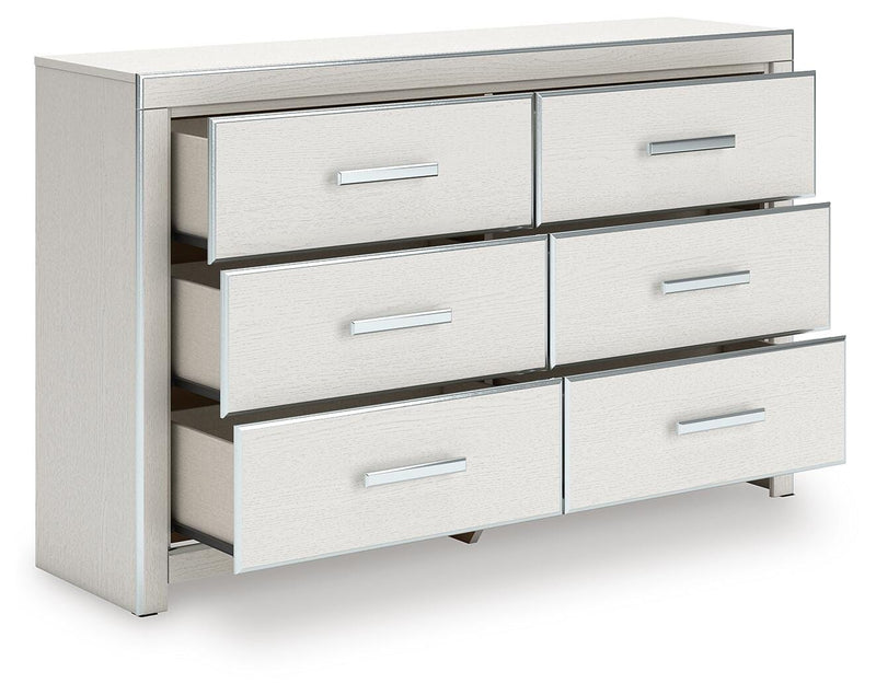 Zuraleus Queen Upholstered Bed, Dresser and Nightstand in White - PKG022846