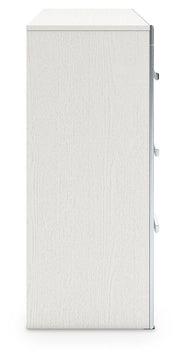 Zuraleus Queen Upholstered Panel Bed, Dresser and Chest in White - PKG022808