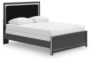 Zuraleus Queen Upholstered Panel Bed, Dresser and Mirror - PCB3380B7