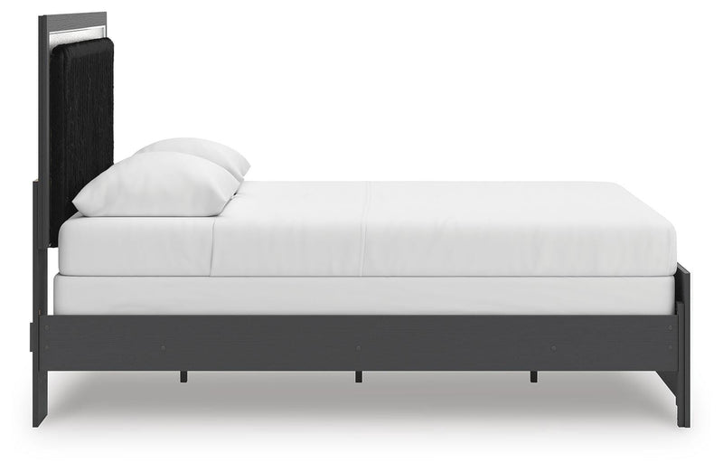 Zuraleus Queen Upholstered Panel Bed, Dresser and Mirror - PCB3380B7