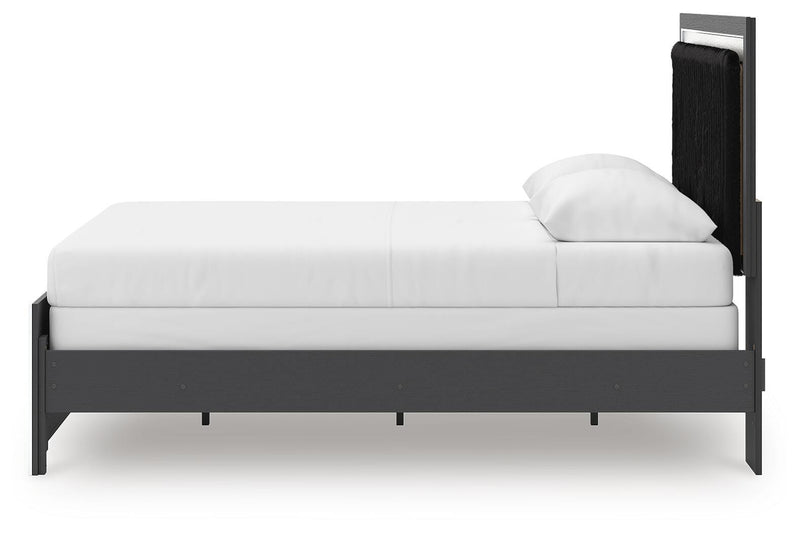 Zuraleus Queen Upholstered Panel Bed, Dresser and Mirror - PCB3380B7
