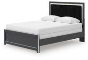 Zuraleus Queen Upholstered Panel Bed, Dresser and Mirror - PCB3380B7