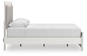 Zuraleus Queen Upholstered Panel Platform Bed, Dresser and Mirror - PCB3381B3