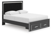 Zuraleus Queen Upholstered Panel Platform Storage Bed, Dresser and Mirror - PCB3380B5