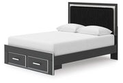 Zuraleus Queen Upholstered Panel Platform Storage Bed, Dresser and Mirror - PCB3380B5