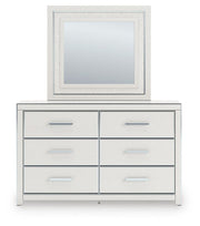 Zuraleus Queen Upholstered Panel Platform Storage Bed, Dresser, Mirror, Chest and Nightstand in White - PKG022804