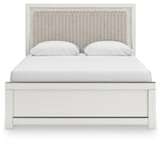 Zuraleus Queen Upholstered Platform Bed, Dresser, Mirror and Nightstand - B3381B18