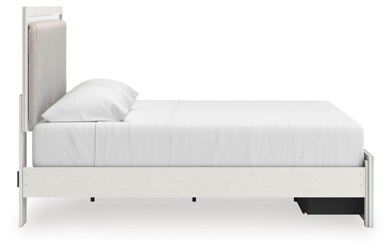 Zuraleus White King Upholstered Panel Platform Storage Bed - PCB3381B9