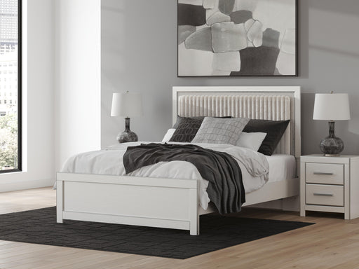 Zuraleus White Queen Upholstered Panel Platform Bed - PCB3381B2