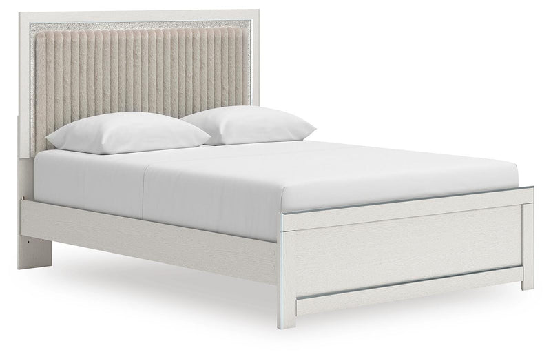 Zuraleus White Queen Upholstered Panel Platform Bed - PCB3381B2
