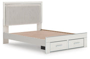 Zuraleus White Queen Upholstered Panel Platform Storage Bed - PCB3381B4