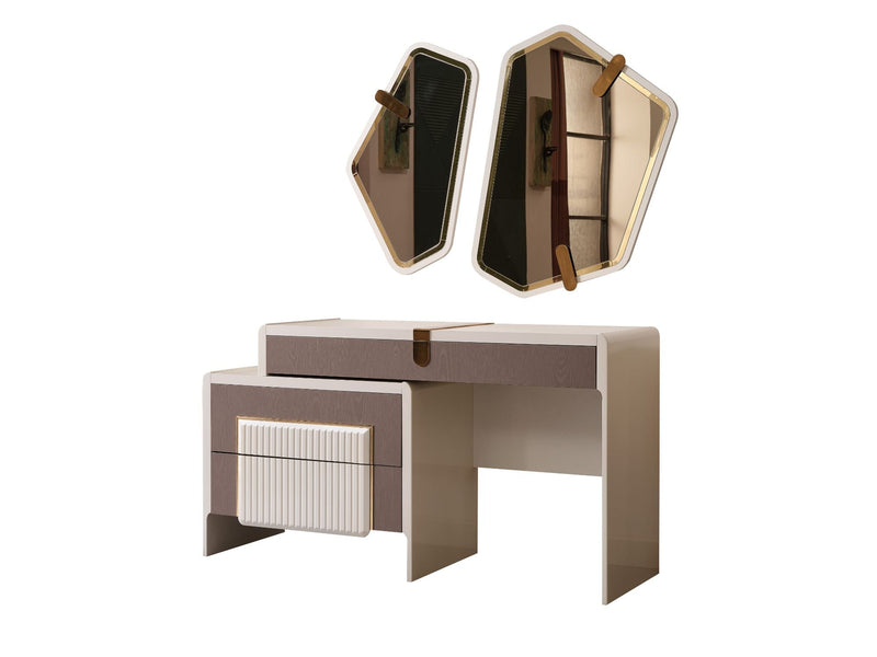 Zurich Bedroom (Queen Frame With Headboard & Dresser With Mirror & 2 Nightstand) - 120-ZUR-SET
