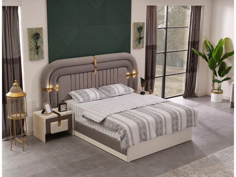 Zurich Bedroom (Queen Frame With Headboard & Dresser With Mirror & 2 Nightstand) - 120-ZUR-SET