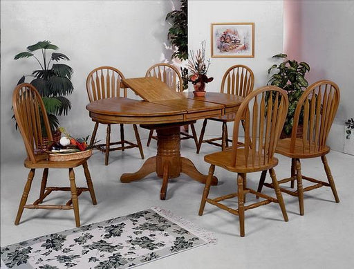 Farmhouse Dark Oak Extendable Oval Dining Set - Lara Furniture