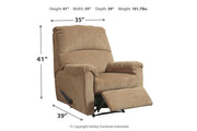 Nerviano Mocha Recliner - Lara FurnitureRecliner