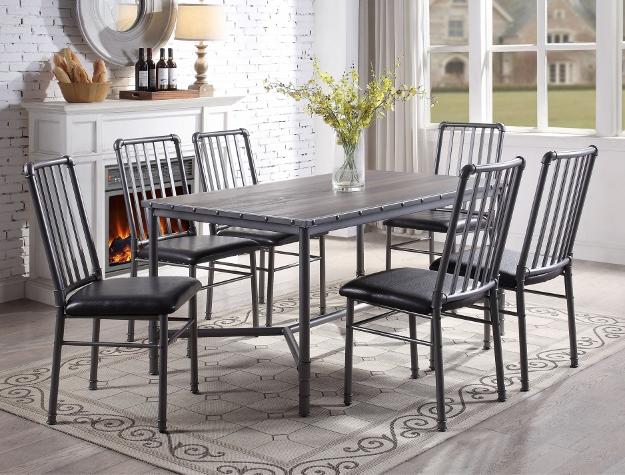 Devar Gray Metal Side Chair, Set of 2 - Lara Furniture