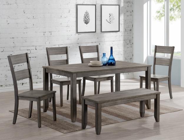 Sean Gray Melamine Dining Room Set - Lara Furniture