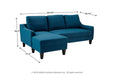 Jarreau Blue Sofa Chaise Sleeper - Lara Furniture