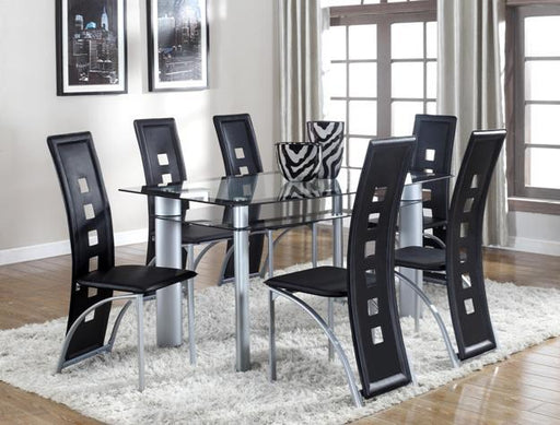 Echo Black-Gray Glass-Top Dining Set - Lara Furniture