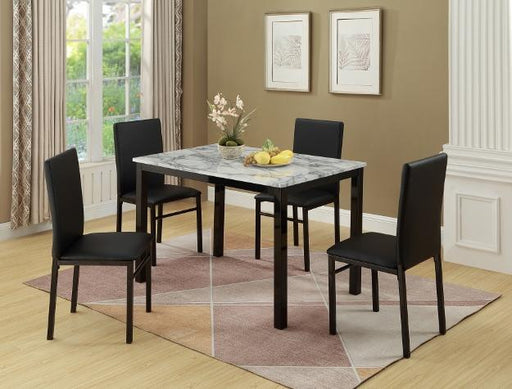 Aiden Black/White 5-Piece Dining Set - Lara Furniture