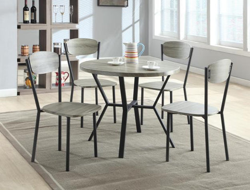 Blake Gray 5-Piece Round Dining Set - Lara Furniture