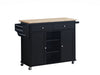 Grady Black/Light Brown Kitchen Cart - Lara Furniture
