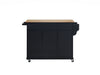 Grady Black/Light Brown Kitchen Cart - Lara Furniture