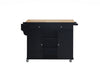 Grady Black/Light Brown Kitchen Cart - Lara Furniture
