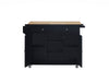 Grady Black/Light Brown Kitchen Cart - Lara Furniture
