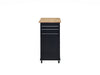 Grady Black/Light Brown Kitchen Cart - Lara Furniture